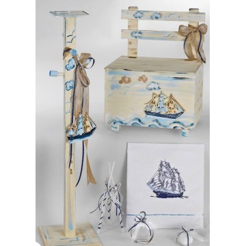 Σετ βάπτισης παγκάκι με καράβι  ΣΕΤ ΒΑΠΤΙΣΗΣ ΑΓΟΡΙ